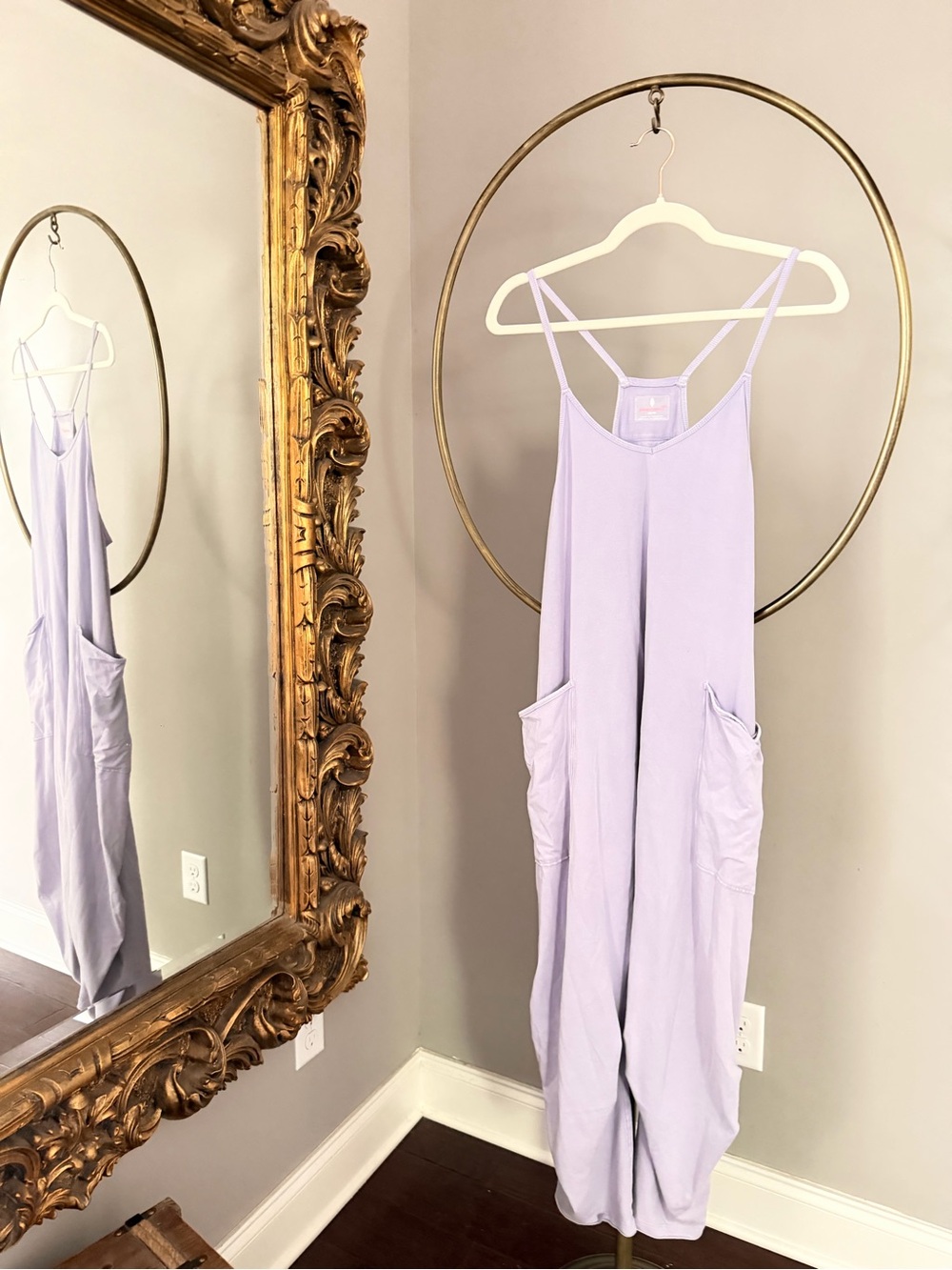 FP Movement by Free People Hot Shot Onesie - Lilac Strappy Pocket Jumpsuit